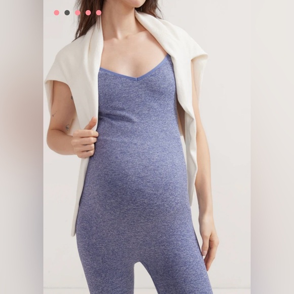 NEW HATCH The Body Rib Unitard (Blue Melange, Size M) - Picture 5 of 5